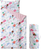 Bunnikins & Clover Toddler Nap Mat with Removable Pillow, Nap Mats for Preschool, Easy Clean Toddler Nap Pad for Kindergarten, Kids Sleeping Bag for Travel Camping