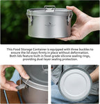 Boundless Voyage Titanium Sealed Lunch Box with Leak-Proof Lid Camping Cookware Lightweight Outdoor Cooking Pot for Backpacking Hiking Picnic & Travel Food Container (Ti2086C/1.5L)