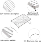 REDCAMP 17" Large Folding Campfire Grill 304 Stainless Steel Grate, Heavy Duty Portable Camping Grill with Carrying Bag for Outdoor Cooking Backpacking Hiking Picnics BBQ