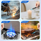 Torch Lighters 6 Inch Refillable Jet Flame Butane Lighters with Visible Fuel Window, Portable Long Lighter for Candle Grill Fireplace Camping BBQ. 2 Pack (Not Prefilled)