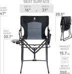 EVER ADVANCED 2 Piece Portable 30.7" Seat Height Tall Folding Camping Chair Directors Chair High with Side Table for Makeup Artist, Sports Event, Craft Show, Supports 350LBS