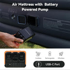 COMMOUDS Twin Air Mattress with Built-in USB Rechargeable Air Pump, 8" Raised Blow up Mattress with Built-in Pillow, Portable Inflatable Mattress, Air Bed for Camping, Travel, Home and Guest