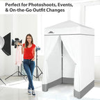 EAGLE PEAK Flex Ultra Compact 4x4 Pop-up Canopy, Sun Shelter, Changing Room, Portable Privacy Canopy Cabana for Pool, Fashion Photoshoots, or Camping, White