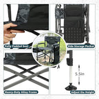 X Strike Fishing Chairs with Rod Holder, Folding Ice Fishing Chair for Adults Outdoor Camping Chair Leg Adjustable with Cooler Bag and Storage Bag for Ice Fishing, Camp, Lawn, Patio, Garden
