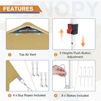 EAGLE PEAK Commercial Canopy 10x10 Pop Up Canopy Tent with 1 Sidewall, Easy Setup Heavy Duty Instant Event Shelter for Vendors & Markets, Outdoor Sun Shade, Beige