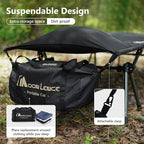 MOON LENCE Height Adjustable Camping Cot - Supports 330 lbs, Portable Folding Bed with Leg Extenders for Camping, Hiking, Sleeping, 1 Pack, Black
