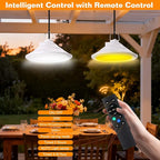 Solar Chicken Coop Light with Timer | Three-Color Dimmable LED, IP66 Waterproof Hanging Ceiling Pendant Light Suitable for Poultry Farms,Coops,Patio,Camping,Garage etc (White)