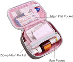 Portable Mini First Aid Pouch, Empty Travel Medicine Bag Double Zippers Handy Pills Pocket for Travel Home, Small Size (Pink)