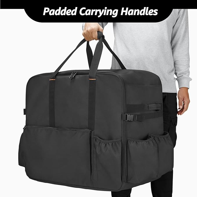samdew Carry Bag for 22 Inch Tabletop Griddle with Hood, Outdoor Grill Cover Compatible with Blackstone 22 Inch Tabletop Griddle with Hood, Portable Camping Grill Storage Case with Pockets, Bag Only