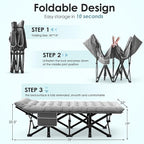 Suteck Camping Cot, 32In XXL Folding Camping Cot Heavy Duty Sleeping Bed for Adults 1200D Double Layer Oxford Cots for Camping W/Pilllow Mattress Carry Bag for Home Office Nap Beach Travel, 900LBS