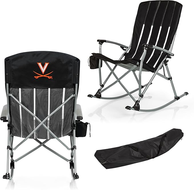Picnic TIME NCAA Unisex-Adult NCAA Outdoor Rocking Camp Chair, XL Heavy Duty Camping Chair for Adults