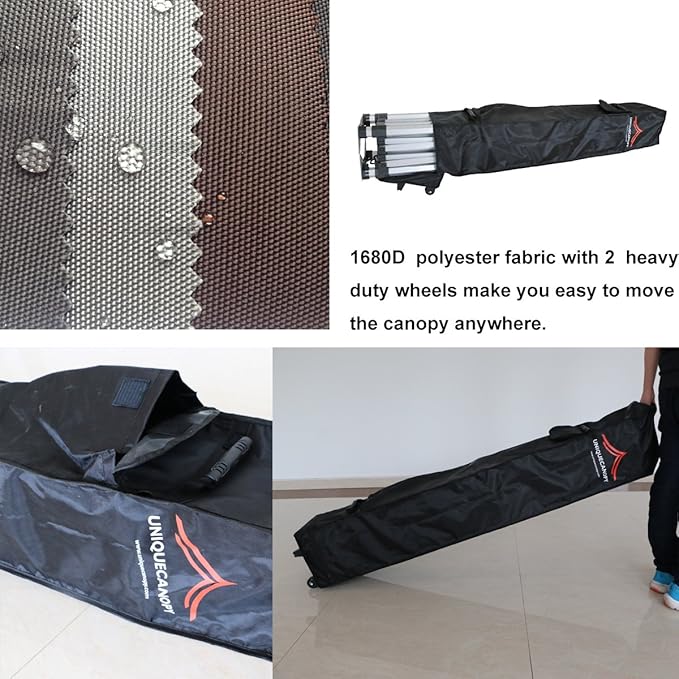 10'x10' Pop Up Canopy Tent Commercial Instant Shelter, with 4 Removable Zippered Side Walls and Heavy Duty Roller Bag, 4 Sand Bags Navy Blue