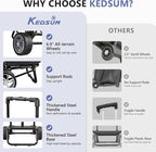 KEDSUM 84-Can Large Cooler with Wheels, 100% Leakproof Wheeled Cooler with 7" Big Wheels & Widen Wheel Track, Backpack Coolers Ideal for Beach, Camping, Fishing & Travel, Telescoping Handle