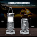 Solar Camping Lantern with Fan & Phone Charger, Portable Rechargeable Power for Hurricanes, Emergency, Power Outage and Camping Gear, Silver