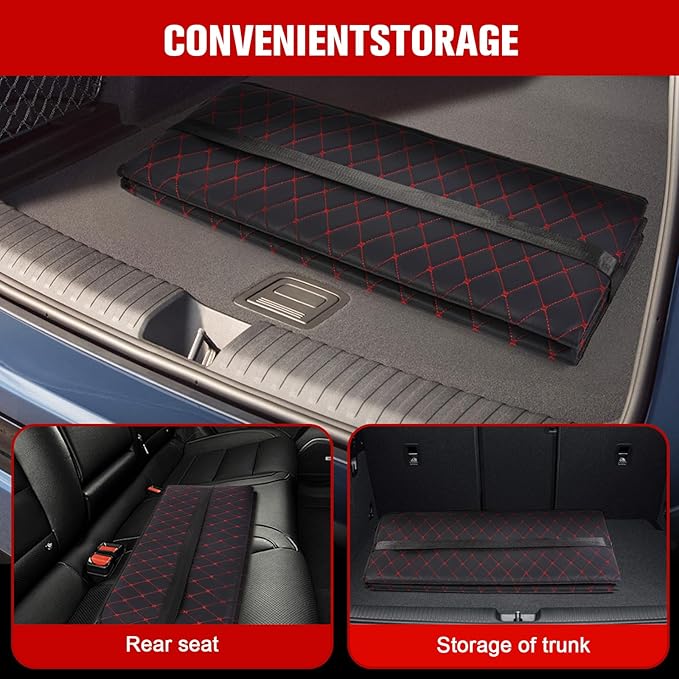 QSTNOLOGY Non Inflatable Truck Bed Air Mattress, Folding Portable Car Back Seat Bed, Car Travel Camping Mattress for Sleeping, for Car/SUV/Truck(50.7" L x 31.2" W)