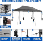 Yesker 10x20 Pop Up Canopy Tent with Sidewalls Instant Outdoor Canopy, Waterproof & UV Protection, Easy Setup Adjustable Height Heavy Duty Shelter Gazebo Tent for Patio Backyard Party Events, Gray