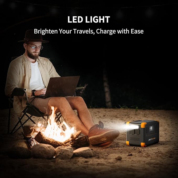 PECRON E500LFP Solar Generator with 100W Solar Panel, 576Wh Portable Power Station, 600W LiFePO4 Battery Backup, Fast Charging Solar Generator for Home Use, RV, Camping, CPAP, Emergencies