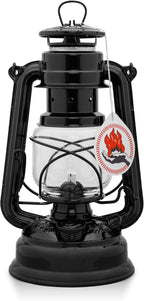 Feuerhand Outdoor Kerosene Fuel Lantern, German Made Weather Resistant Baby Special 276 Galvanized Hurricane Lamp for Camping or Patio, 10 Inches, Black
