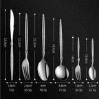 Cutlery Set Pieces Service Stainless Steel Titanium Flatware,Silverware Flatware Cutlery Set, 6/24/36/48/60/72pcs Stainless Steel 304 Tableware Creative Hammer Pattern Light Luxury Hotel Me