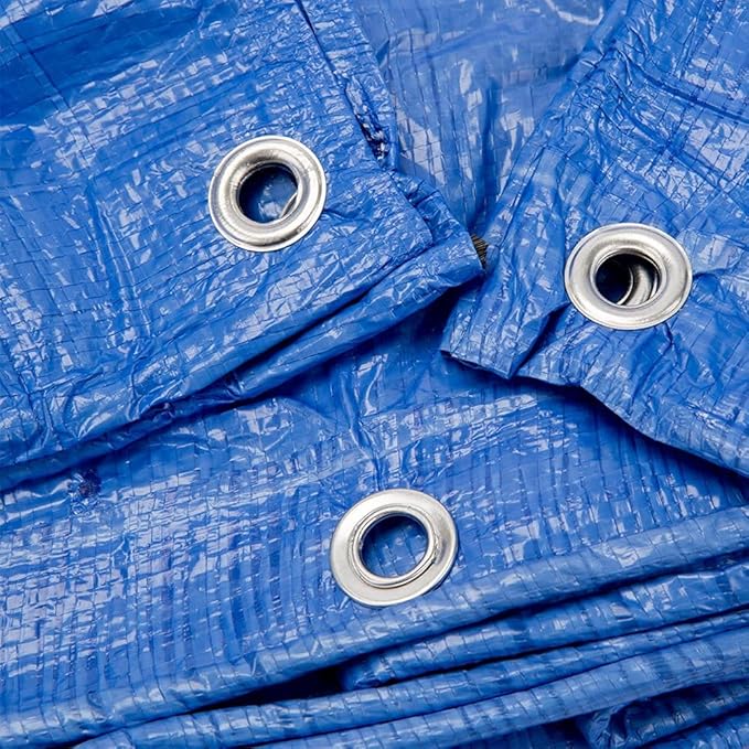 Grizzly Tarps by B-Air 10' x 14' Large Multi-Purpose Waterproof Heavy Duty Poly Tarp with Grommets Every 36", 8x8 Weave, 5 Mil Thick, for Home, Boats, Cars, Camping, Protective Cover, Blue