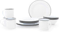 Enamelware Starter Set, 16 piece, Vintage White/Grey
