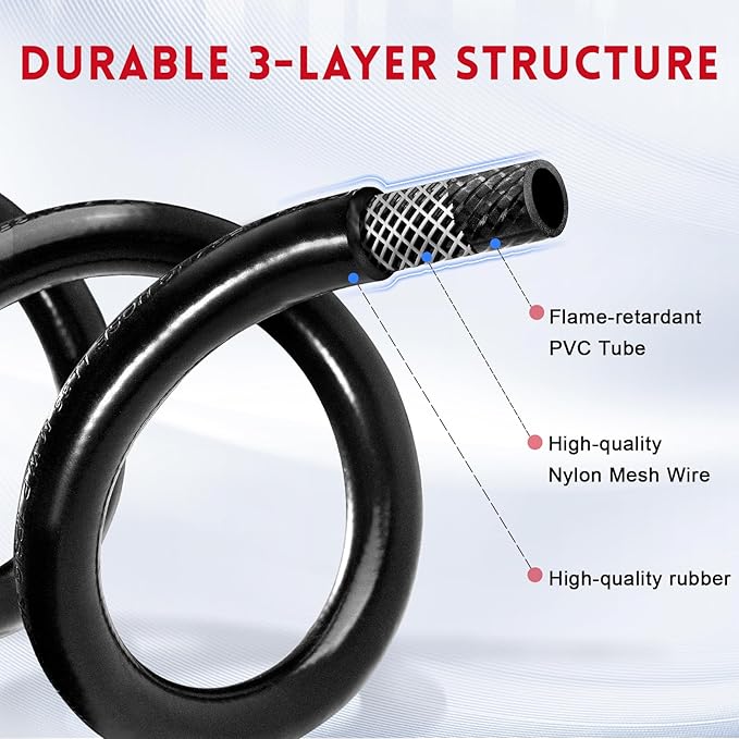 GasSaf 3FT 2 Stage Propane Regulator with Hose 90 Degrees RV Propane Regulator Hose Suitable for Dual Fuel Generator, RV Appliance, Gas Grills and More, 3/8 Female Flare Nut
