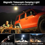 Camping Light Telescopic, Collapsible Magnetic Camping Lantern with 12000mAh Battery, Telescoping IPX6/IPX7 Waterproof Flashlights, Camping Lamp for Emergency, Camping, Hiking (Gray)