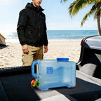3.17 Gallon Water Container with Spigot, Portable Water Jug, No Leakage Camping Bucket with Tap, BPA Free Emergency Water Storage Tank for Camping, Vehicle, Car, Outdoor Hiking, Picnic