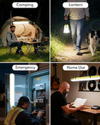 2 Pack Inflatable Solar Camping Lantern - USB-C Rechargeable LED Light Tube with 2000mAh Power Bank, IP66 Weather-Resistant Collapsible Tent Lamp for Power Outage, Hiking, Survival Kits(Green)