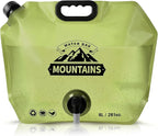 Collapsible 8L Water Storage Bag, BPA-Free Portable Folding Water Jug with Adjustable Faucet, Leakproof Emergency Water Bag for Camping, Hiking, Riding, Outdoor Sport (1, Green)