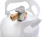 Flame King YSN5LB-GAUGE 5lb Steel Propane Tank Cylinder with Gauge and OPD Valves for Grills and BBQs, Camping, Fishing, & Outdoor Activities, White