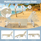 Slsy Folding Lounge Chairs Outdoor, Adjustable Sleeping Cot Chair, Portable Folding Bed Cot Chaise Lounge Chairs for Outside Beach Lawn Camping Pool Sun Tanning