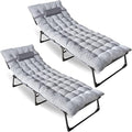 ZONETECH Folding Cot & Pad Mattress 4 Position Adjustable 2-Pack Portable,Premium Quality for Adult and Kids-Perfect for Camping, Travel,Patio,Beach,Indoor & Outdoor Activity with Carry Bag