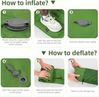 5-Inch Extra Thick Inflatable Sleeping Pad with Built-in Pillow & Foot Pump for Camping