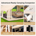 2025 Upgraded Waterproof Inflatable Camping Tent, Large Blow-Up Air Tent, No Assembly Needed Luxury Glamping House, Oxford Fabric