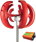 Wind Tur-Bine Generator Kit,12V/24V 5-Blade Vertical Axis Design Wind Power Generator,Low Wind Speed Start, Off-Grid,for Home,Marine,Camping,Solar Hybrid System(AC:600W,1000W12V)