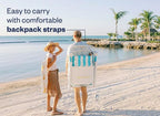 SUNFLOW The Tall Sand Dune Premium Beach Chair, Portable, Rust-Resistant, Adjustable Reclining Lounger with UPF 50+ Sun Shade and Drink Holder for The Ultimate in Comfort -Ocean Navy