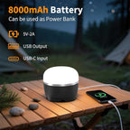 Rechargeable Camping Lantern 8000mAh, Portable RGB Hanging Lights Magnetic Base, Waterproof LED Tent Lights for Camping, Hurricane, Hiking, Home Emergencies, Outdoor Party - Black