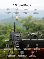 AFERIY Solar Powered Generator 800W Peak/400W Rated, Portable Solar Generator Power Station with Solar Panels 100W Included, 256Wh Solar Power Bank with AC Outlet 120V for Camping, Outdoor Adventure