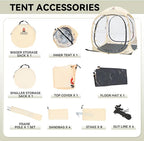 Sports Tent Pop Up Shelter – Waterproof Outdoor Bubble Tent with Floor Mat & Top Cover, 2/4 Person Clear Bubble Tents for Sports Events, Camping, Cheering and Fishing