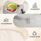 Lunch Bag for Women Insulated,Lightweight Soft Lunch Box with Straps,Reusable Leakproof Lunch Cooler for Work Meal Camping Beach,Grey