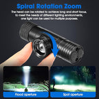 2 Pack 2200 mAh USB-C Rechargeable Dual Power Headlamp with Twist Focus Beam and Magnetic Base Manual & Gesture Sensing Control-Black