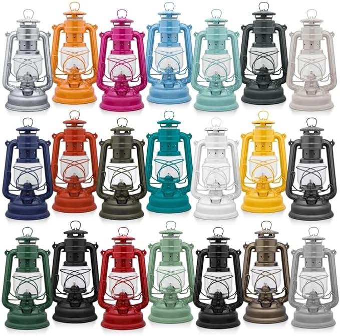 Feuerhand Outdoor Kerosene Fuel Lantern, German Made Weather Resistant Baby Special 276 Galvanized Hurricane Lamp for Camping or Patio, 10 Inches, Yellow