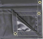Mytee Products 8' x 10' Heavy Duty Black 18oz Vinyl Utility Tarp Waterproof, Multipurpose, Cars, Boats, Campers, Pool Cover, Tent