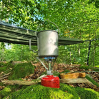Bestargot Camping Titanium Pot, 750ml Outdoor Cup with Insulation Cup Carrier, Titanium Camping Drinkware, 132g Lightweight and Large Capacity