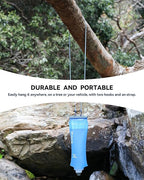 3L Gravity Fed Water Bag, Collapsible Portable Hydration Reservoir Compatible with 42mm Water Filter Cartridge for Camping, Hiking, Backpacking