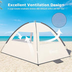 COMMOUDS Beach Tent Sun Shade for 3/4/6/8 Person, UPF 50+ Beach Sun Shelter Canopy Tent, Lightweight, Easy Set Up and Carry