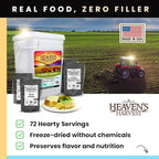 Heaven’s Harvest 25-Year Family Food Kit — Premium Emergency Food Supply. Freeze Dried Survival Food Kit + Water-Proof 25-Year Storage Bucket. MRE Meals, Non-Perishable Camping Food
