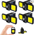 MAKDAK 4PC Cob Keychain Work Light EDC Rechargeable Foldable Keychain Flashlight,Bottle Opener,for Camping,Car Repair,Hiking,Repairing,Power Outrage,Pet Walking,Emergency