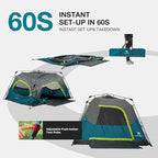 CAMEL CROWN Instant Tents for Camping 4-6 Person Tent Waterproof Easy Setup Sets Up in 60 Seconds Backpacking Tents with Carry Bag for Outdoor Hiking